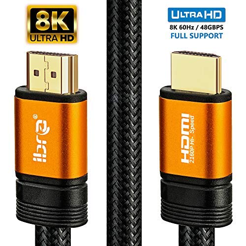 Premium 2.1 HDMI Cable 1.5M - 8K Ultra High-Speed 48Gbps Lead - IBRA Orange Gold Series