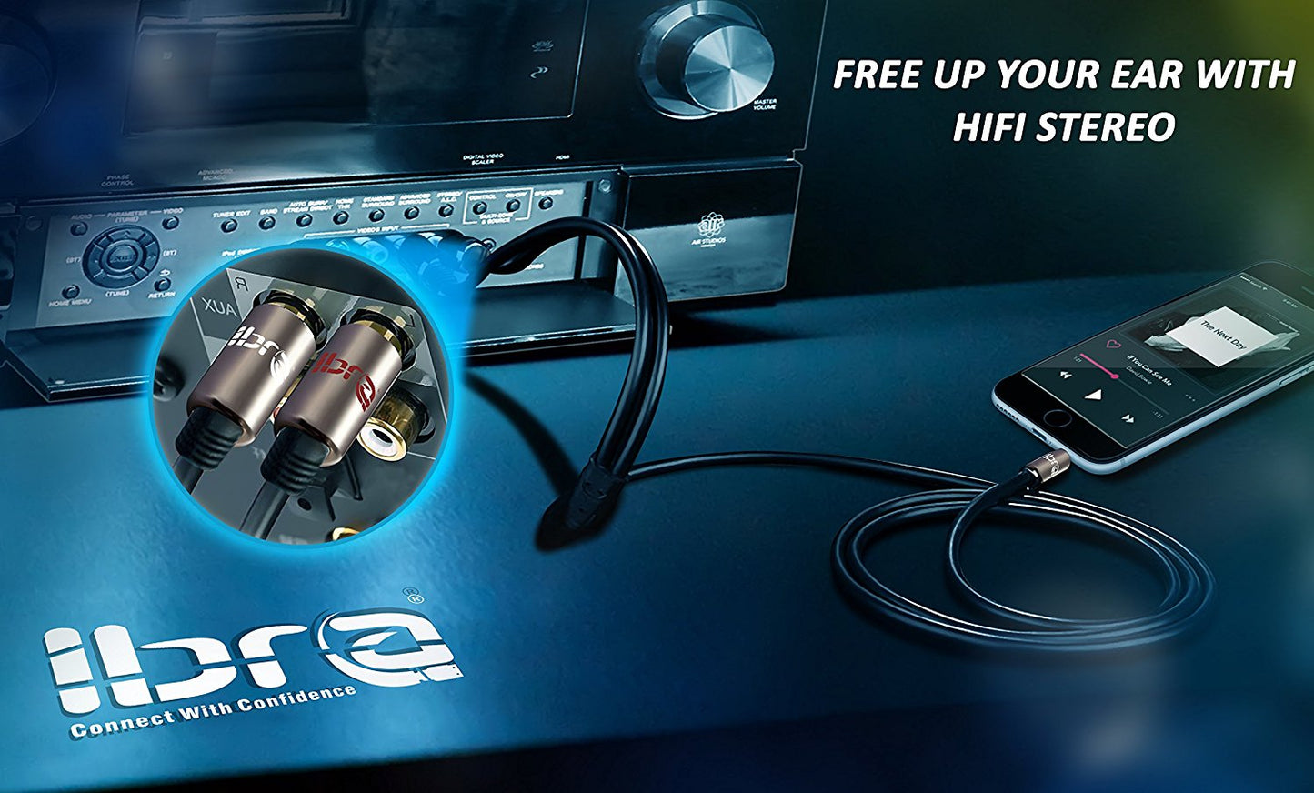 Premium 3.5mm Stereo Jack to 2 RCA Phono Plugs Audio Cable Lead GOLD 3m - IBRA