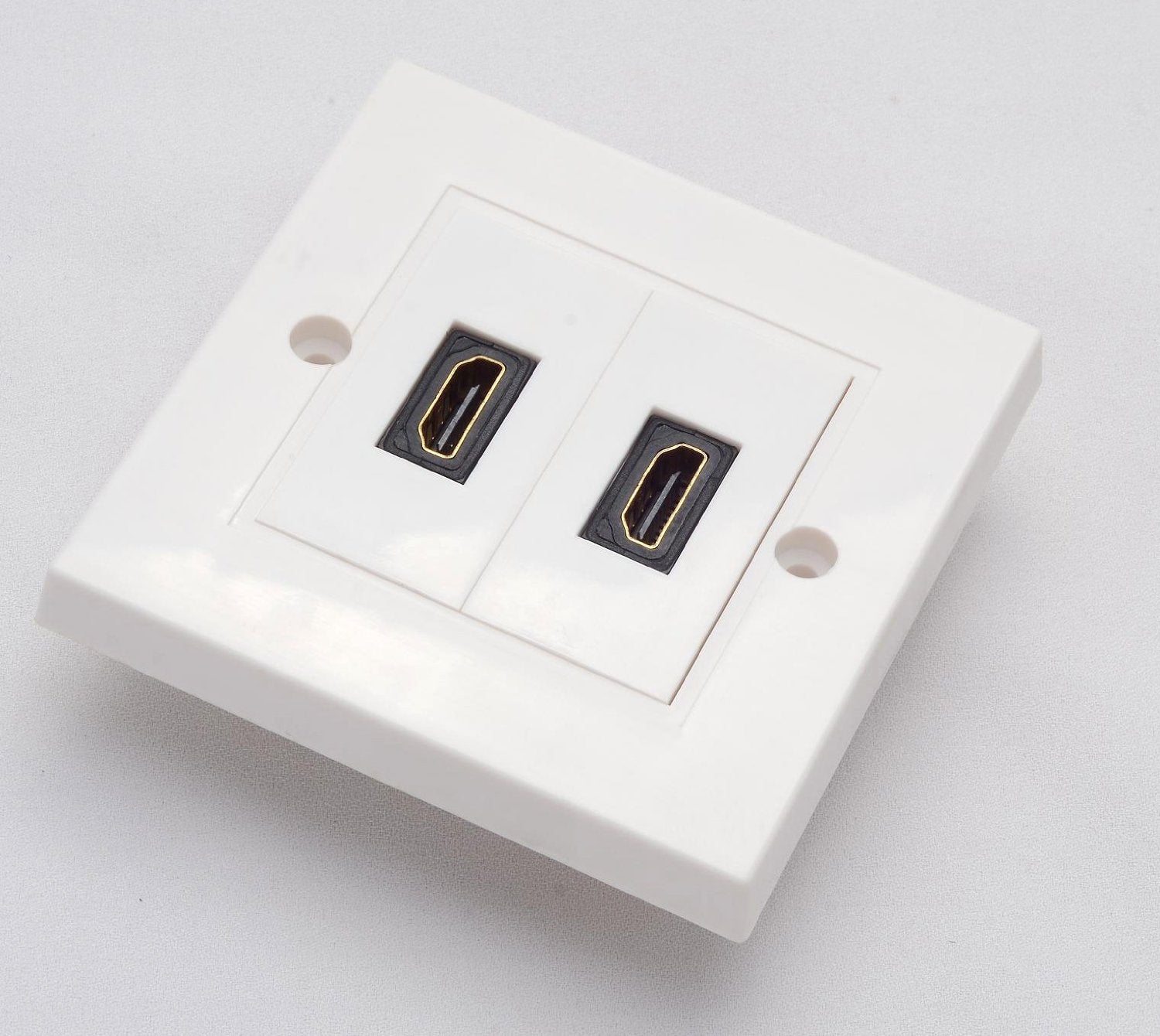 IBRA HDMI 2.0 Wall Plate Socket Dual Connector - White (HDMI 2.0 and HDMI 1.4 Compatible)