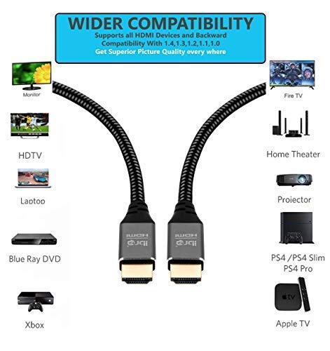 4K HDMI Cable 8M - Ultra High-Speed Lead 18Gbps HDMI 2.0b Cord 4K@60Hz - IBRA Flex Series