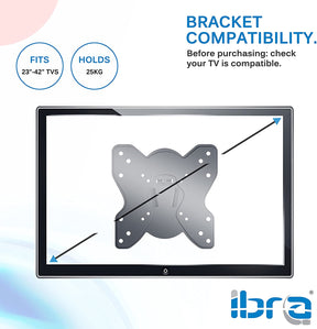 IBRA Ultra Slim Tilt Swivel TV Wall Bracket Mount - For 23-42 Inch OLED QLED LED LCD Flat Panel TVs | Weight Capacity - 25kgs/55lbs | Max VESA 200x200