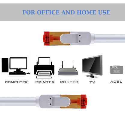 Ethernet Gigabit Lan Network Cable (RJ45) Advanced CAT 7 |Gold Connectors| 10Gbps 600MHz |10/100/1000Mbit/s | Patch cable |STP| compatible with CAT.5 / CAT.5e / CAT.6 | Switch/Router/Modem/Patch panel / Access Point / patch fields | 20M IBRA Round White