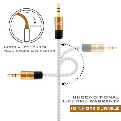 Aux Cable 10M 3.5mm Stereo Pro Auxiliary Audio Cable - for Beats Headphones Apple iPod iPhone iPad Samsung LG Smartphone MP3 Player Home / Car etc - IBRA Orange