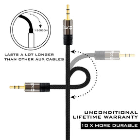 3.5mm Stereo Jack to Jack Audio Cable Lead Gold 1.5m- IBRA Gun Series