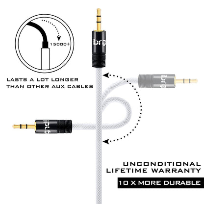 Aux Cable 3M 3.5mm Stereo Premium Auxiliary Audio Cable - for Beats Headphones Apple iPod iPhone iPad Samsung LG Smartphone MP3 Player Home / Car etc - IBRA Black