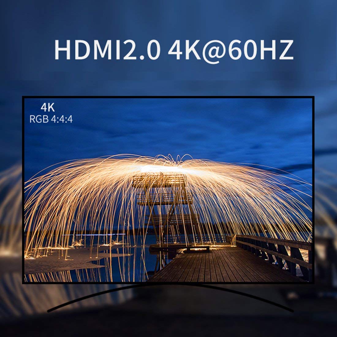 20M Fiber Optic HDMI High Speed Cable v2.0 18Gbps HDMI Lead Support 4K@60Hz/4:4:4/3D/4K HDR HDCP 2.2 for Apple TV, HDTV, Roku TV Box, Xbox One X, Home Theater, PS4, PS3 etc - IBRA OPTICAL HDMI Cable