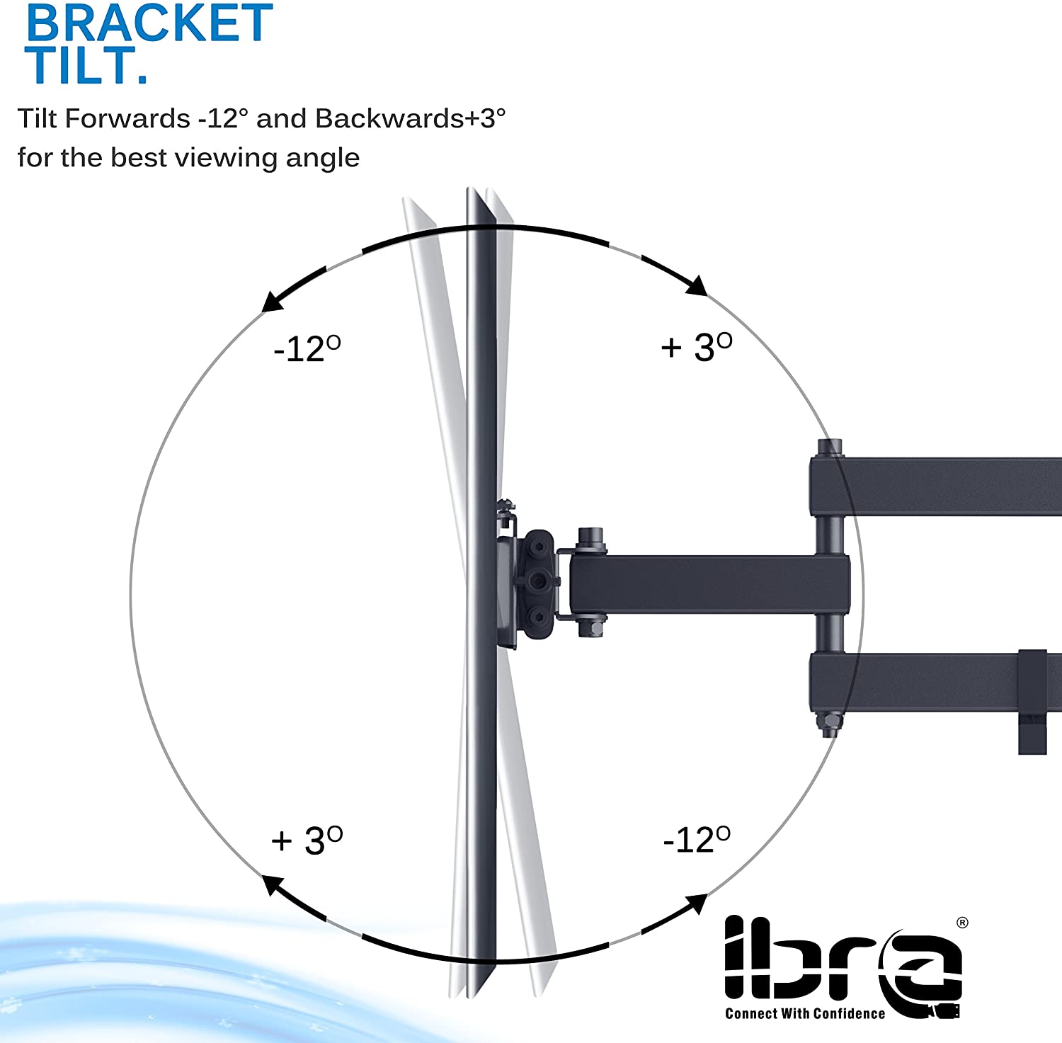 IBRA Ultra Slim Tilt Swivel TV Wall Bracket Mount - For 23-42 Inch OLED QLED LED LCD Plasma | Weight Capacity - 25kgs/55lbs | Max VESA 200x200