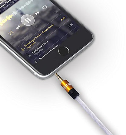 Aux Cable 7.5M 3.5mm Stereo Pro Auxiliary Audio Cable - for Beats Headphones Apple iPod iPhone iPad Samsung LG Smartphone MP3 Player Home / Car etc - IBRA Orange