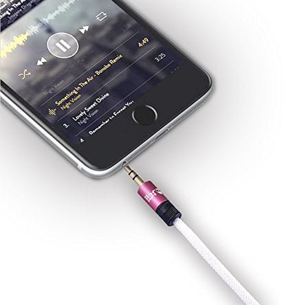 3.5mm Stereo Jack to Jack Audio Cable Lead Gold 3m- IBRA Pink Series