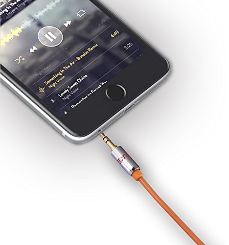 Aux Cable 2M 3.5mm Stereo Pro Auxiliary Audio Cable - for Beats Headphones Apple iPod iPhone iPad Samsung LG Smartphone MP3 Player Home / Car etc - IBRA Orange