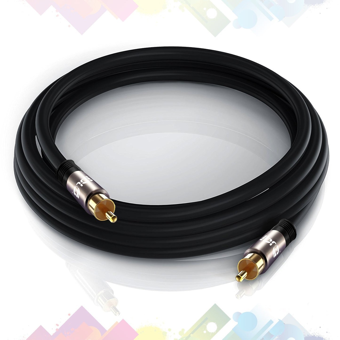 IBRA 1M Digital Coaxial Cable / Subwoofer Cable / Audio Cable / RCA Cable (1 x RCA to 1 x RCA) - Gun Metal range