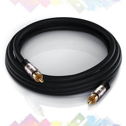 IBRA 1M Digital Coaxial Cable / Subwoofer Cable / Audio Cable / RCA Cable (1 x RCA to 1 x RCA) - Gun Metal range