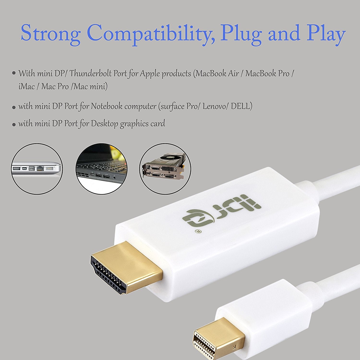 1M-IBRA Mini Display Port DP to HDMI Cable Adapter For iMac MacBook Pro Air LCD TV | Thunderbolt Compatible