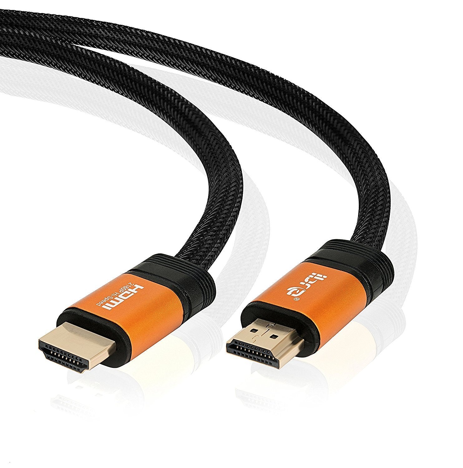 IBRA Orange HDMI Cable 3M - UHD HDMI 2.0 (4K@60Hz) Ready -18Gbps-28AWG Braided Cord -Gold Plated Connectors -Ethernet,Audio Return-Video 4K 2160p,HD 1080p,3D -Xbox PlayStation PS3 PS4 PC Apple TV