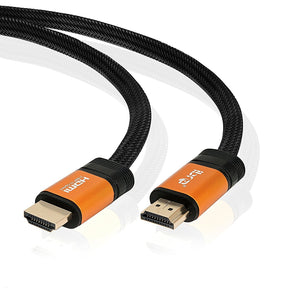 IBRA Orange HDMI Cable 2M - UHD HDMI 2.0 (4K@60Hz) Ready -18Gbps-28AWG Braided Cord -Gold Plated Connectors -Ethernet,Audio Return-Video 4K 2160p,HD 1080p,3D -Xbox PlayStation PS3 PS4 PC Apple TV