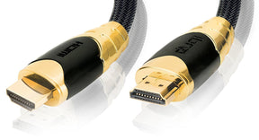 5M HDMI High Speed Cable v2.0/1.4a 18Gbps 2160p 3D TV PS4 SKY HD 4K@60Hz Ultra HD Ethernet Audio Return Virgin BT PC Laptop Nylon Braided- IBRA BLACK GOLD