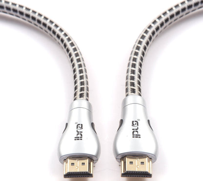 HDMI Cable 3M High Speed v2.0/1.4a 18Gbps 3D TV 2160p PS4 SKY HD 4K@60Hz Ultra HD Ethernet Audio Return Virgin BT Nylon Braided - IBRA Titanium