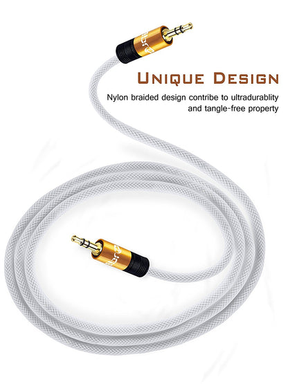 Aux Cable 1.5M 3.5mm Stereo Pro Auxiliary Audio Cable - for Beats Headphones Apple iPod iPhone iPad Samsung LG Smartphone MP3 Player Home / Car etc - IBRA Orange