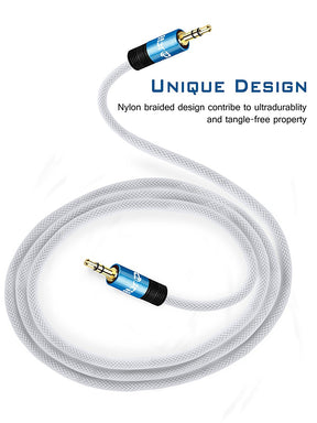 3.5mm Stereo Jack to Jack Audio Cable Lead Gold 2m- IBRA Blue Series