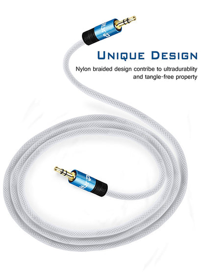 3.5mm Stereo Jack to Jack Audio Cable Lead Gold 10m- IBRA Blue Series