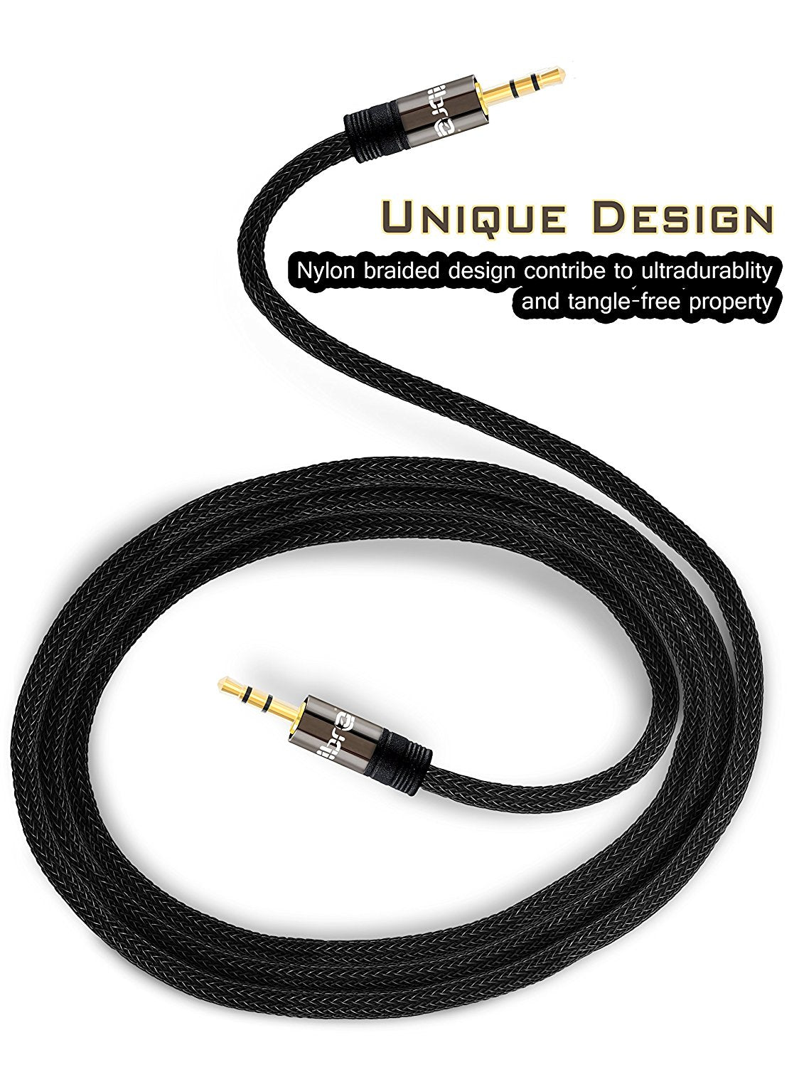 3.5mm Stereo Jack to Jack Audio Cable Lead Gold 2m- IBRA Gun Series