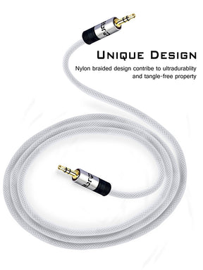 Aux Cable 10M 3.5mm Stereo Premium Auxiliary Audio Cable - for Beats Headphones Apple iPod iPhone iPad Samsung LG Smartphone MP3 Player Home / Car etc - IBRA Silver