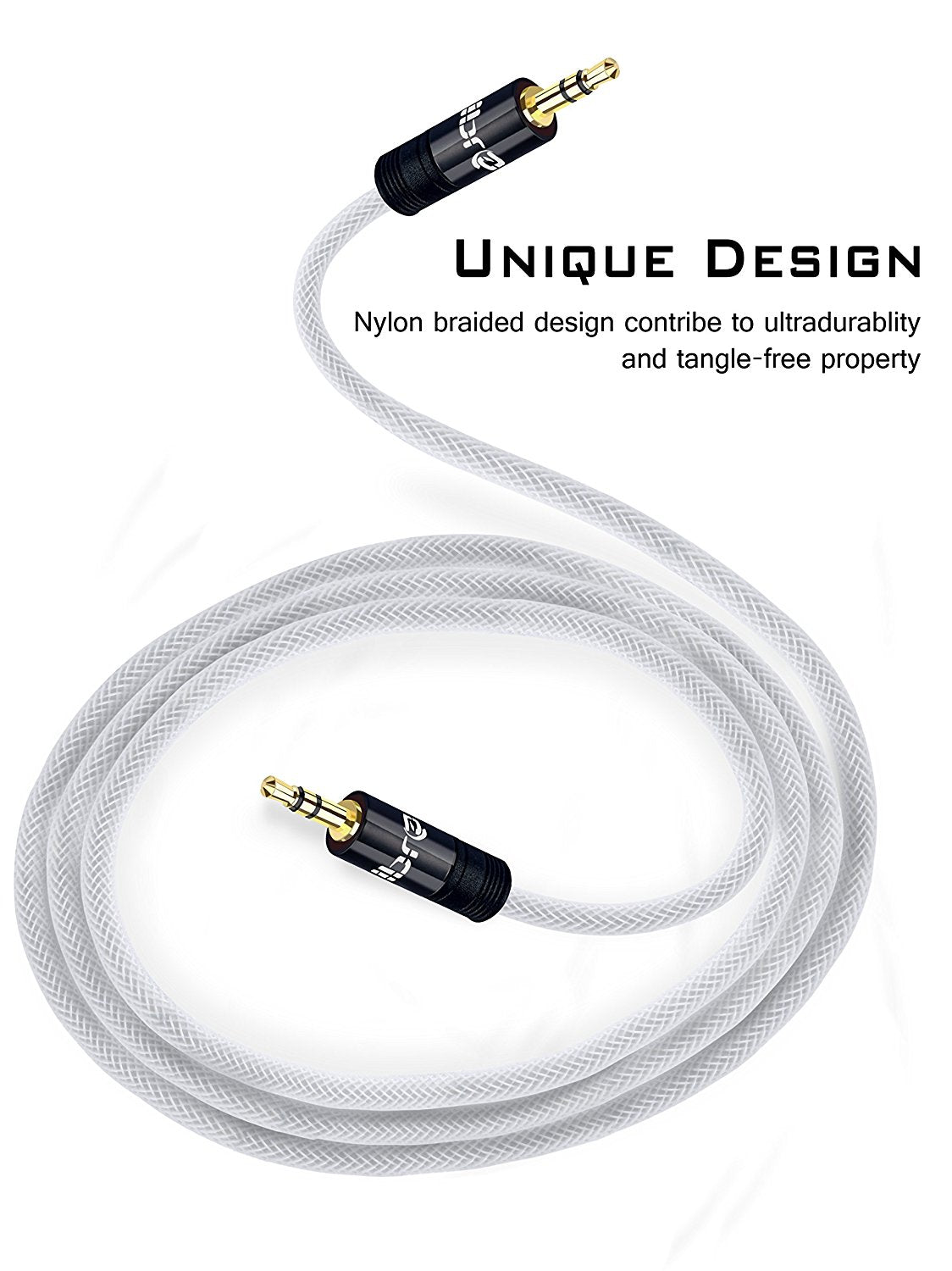3.5mm Stereo Jack to Jack Audio Cable Lead Gold 1.5m- IBRA Black Series