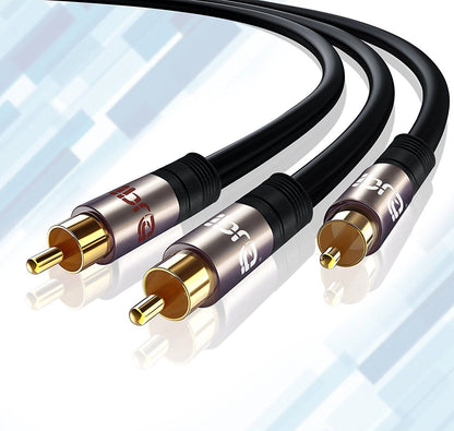 IBRA 2M Y Cable / Subwoofer Cable / Audio Cable / RCA Cable (1 x RCA to 2 x RCA) - GUN Metal Range