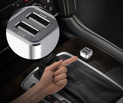 IBRA Dual USB Car Charger Adapter Support IPhone 5 / 4S / 4, iPad 1 / 2 / 3, Google Android Phones, LG, Samsung Galaxy S II III Note,(Support All iPod, iPhone, iPad Models) (Black)