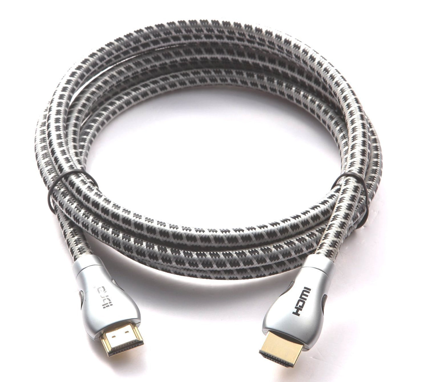 HDMI Cable 1M High Speed v2.0/1.4a 18Gbps 3D TV 2160p PS4 SKY HD 4K@60Hz Ultra HD Ethernet Audio Return Virgin BT Nylon Braided - IBRA Titanium