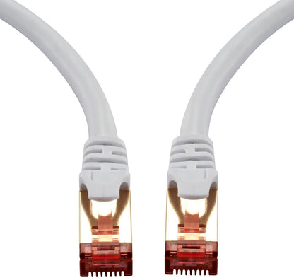 Ethernet Gigabit Lan Network Cable (RJ45) Advanced CAT 7 |Gold Connectors| 10Gbps 600MHz |10/100/1000Mbit/s | Patch cable |STP| compatible with CAT.5 / CAT.5e / CAT.6 | Switch/Router/Modem/Patch panel / Access Point / patch fields | 20M IBRA Round White