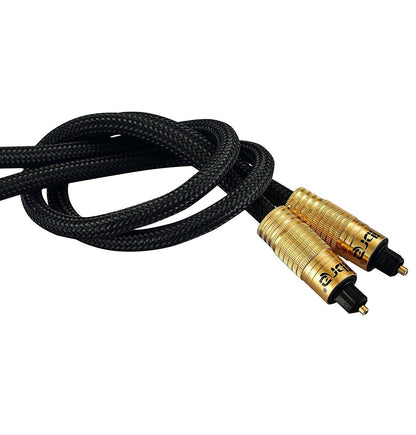 Optical Toslink Digital Audio Cable - Suitable for PS3,Sky,Sky HD,LCD,LED,Plasma, Blu Ray to Connect with Home Cinema Systems,AV Amps - 1M - IBRA PREMIUM BLACK
