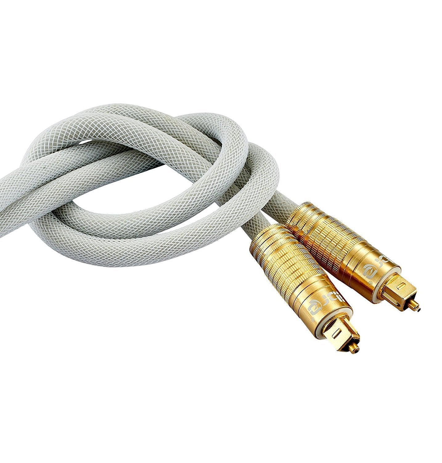 Optical Toslink Digital Audio Cable - 24k Gold Casing - Suitable for PS3,Sky,Sky HD,LCD,LED,Plasma, Blu Ray to Connect with Home Cinema Systems,AV Amps - 2M - IBRA PREMIUM WHITE