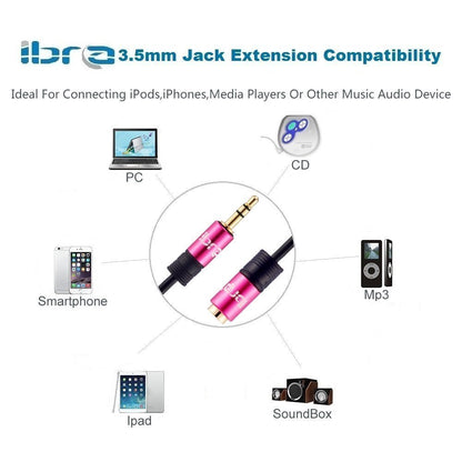 IBRA 3M Stereo Jack Extension Cable 3.5mm Male > 3.5mm Female - Pink