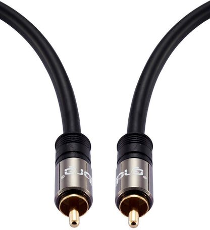 IBRA 1M Digital Coaxial Cable / Subwoofer Cable / Audio Cable / RCA Cable (1 x RCA to 1 x RCA) - Gun Metal range