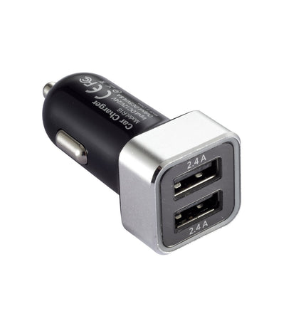 IBRA Dual USB Car Charger Adapter Support IPhone 5 / 4S / 4, iPad 1 / 2 / 3, Google Android Phones, LG, Samsung Galaxy S II III Note,(Support All iPod, iPhone, iPad Models) (Black)