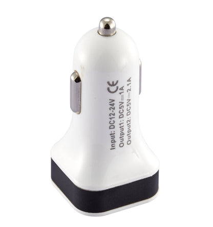 IBRA Dual USB Car Charger Adapter Support IPhone 5 / 4S / 4, iPad 1 / 2 / 3, Google Android Phones, LG, Samsung Galaxy S II III Note,(Support All iPod, iPhone, iPad Models) (White+Black)
