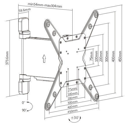 Slim Line TV Wall Mount Bracket with Motorised Remote Controller for LED,LCD,Plasma and 3D Tvs, Suitable for Screen Sizes 32 to 55 inch.