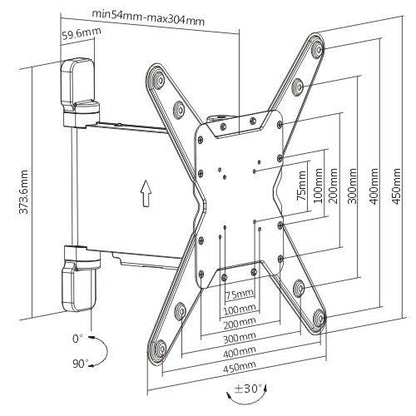 Slim Line TV Wall Mount Bracket with Motorised Remote Controller for LED,LCD,Plasma and 3D Tvs, Suitable for Screen Sizes 32 to 55 inch.