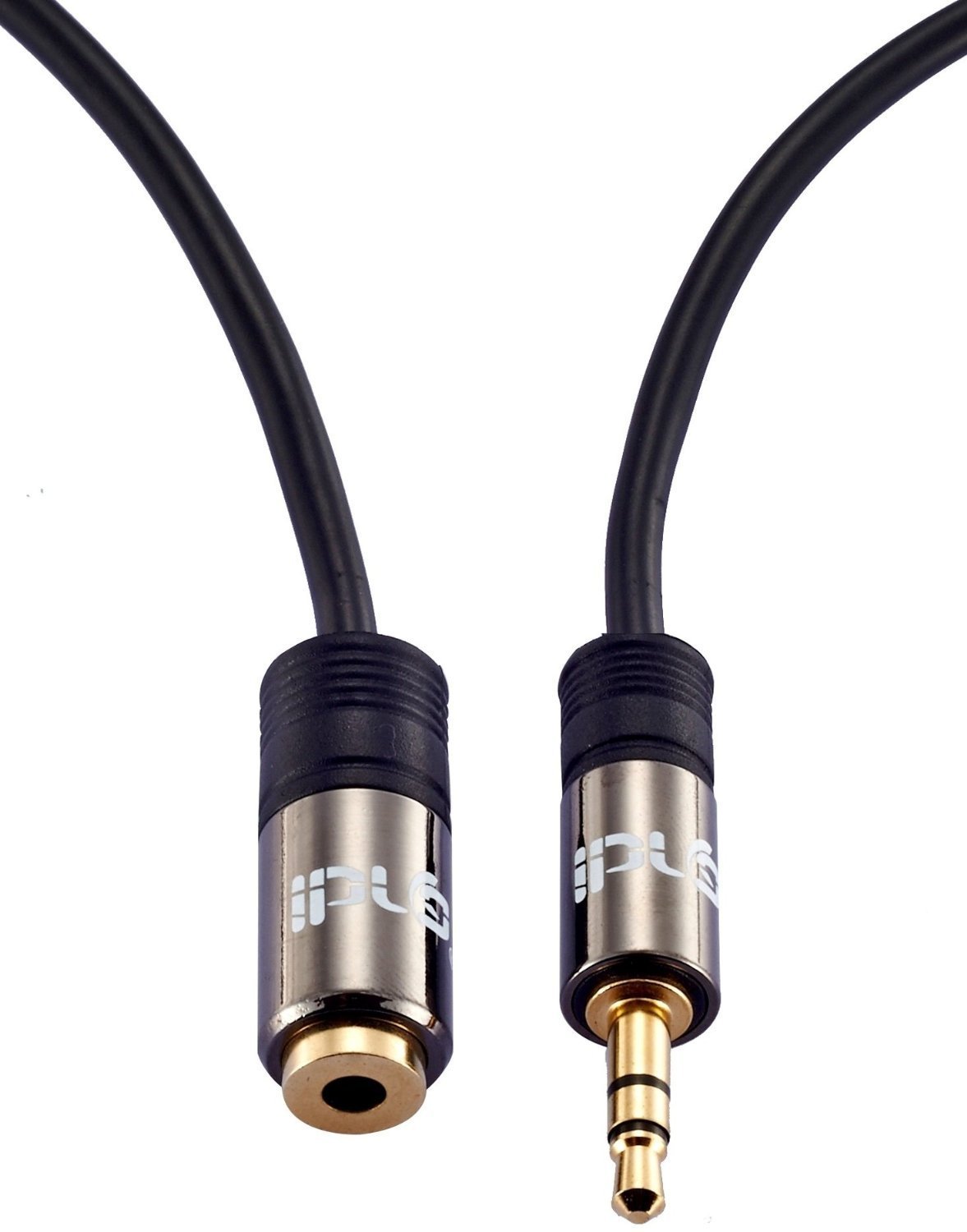 IBRA 1M Stereo Jack Extension Cable 3.5mm Male > 3.5mm Female - Gun Metal Range