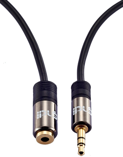 IBRA 1M Stereo Jack Extension Cable 3.5mm Male > 3.5mm Female - Gun Metal Range