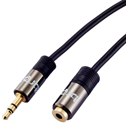 IBRA 1M Stereo Jack Extension Cable 3.5mm Male > 3.5mm Female - Gun Metal Range