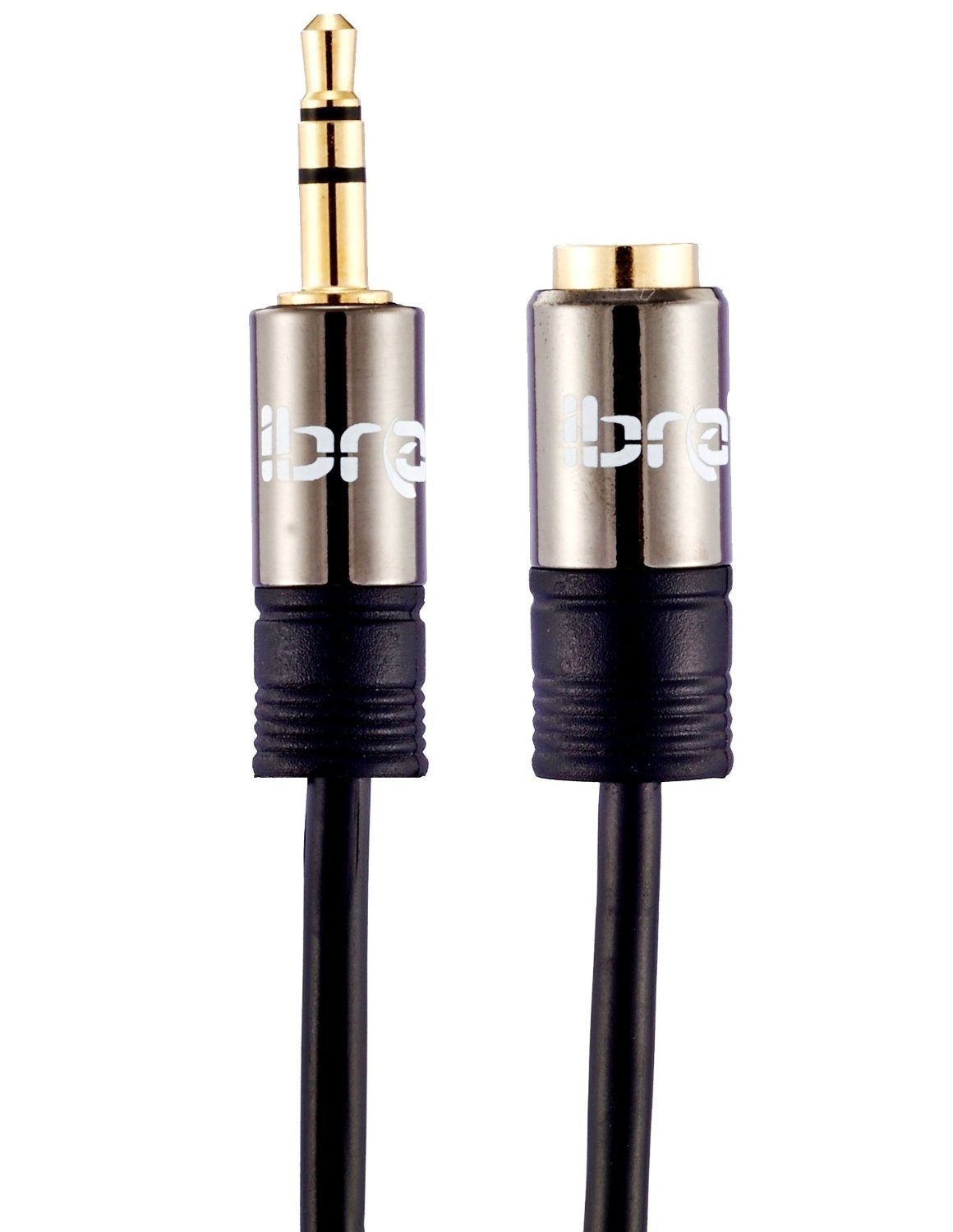 IBRA 1M Stereo Jack Extension Cable 3.5mm Male > 3.5mm Female - Gun Metal Range