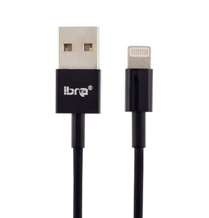 IBRA Lightning to USB Cable with 3M for iPhone 6 6Plus 5s 5c 5, iPad Air Air2 mini mini2 mini3, iPad 4th Gen, iPod touch 5th Gen, and iPod nano 7th Gen [BLACK]