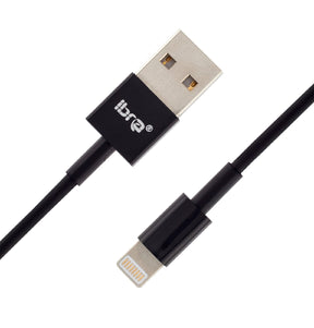 IBRA Lightning to USB Cable with 3M for iPhone 6 6Plus 5s 5c 5, iPad Air Air2 mini mini2 mini3, iPad 4th Gen, iPod touch 5th Gen, and iPod nano 7th Gen [BLACK]