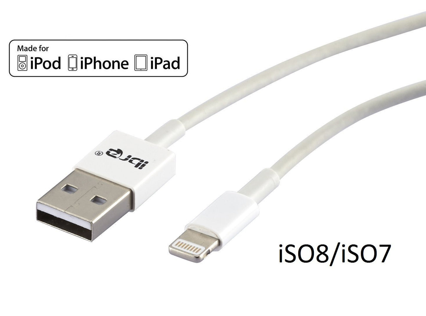 IBRA Lightning to USB Cable with 3M for iPhone 6 6Plus 5s 5c 5, iPad Air Air2 mini mini2 mini3, iPad 4th Gen, iPod touch 5th Gen, and iPod nano 7th Gen [WHITE]