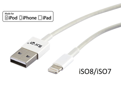 IBRA Lightning to USB Cable with 3M for iPhone 6 6Plus 5s 5c 5, iPad Air Air2 mini mini2 mini3, iPad 4th Gen, iPod touch 5th Gen, and iPod nano 7th Gen [WHITE]