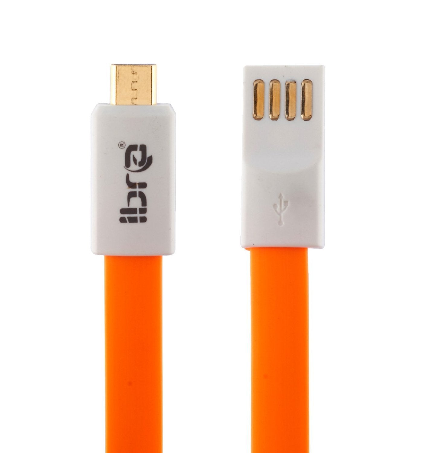IBRA 0.2M Magnet Short and Compact Micro USB Charging/Sync Data Cable for for Samsung Galaxy S4 i9500 i9300 N7100 Nokia HTC Sony Xperia Series and all Mobilephones/Tablets/Cameras/Sat Nav -7.5Inch - Orange