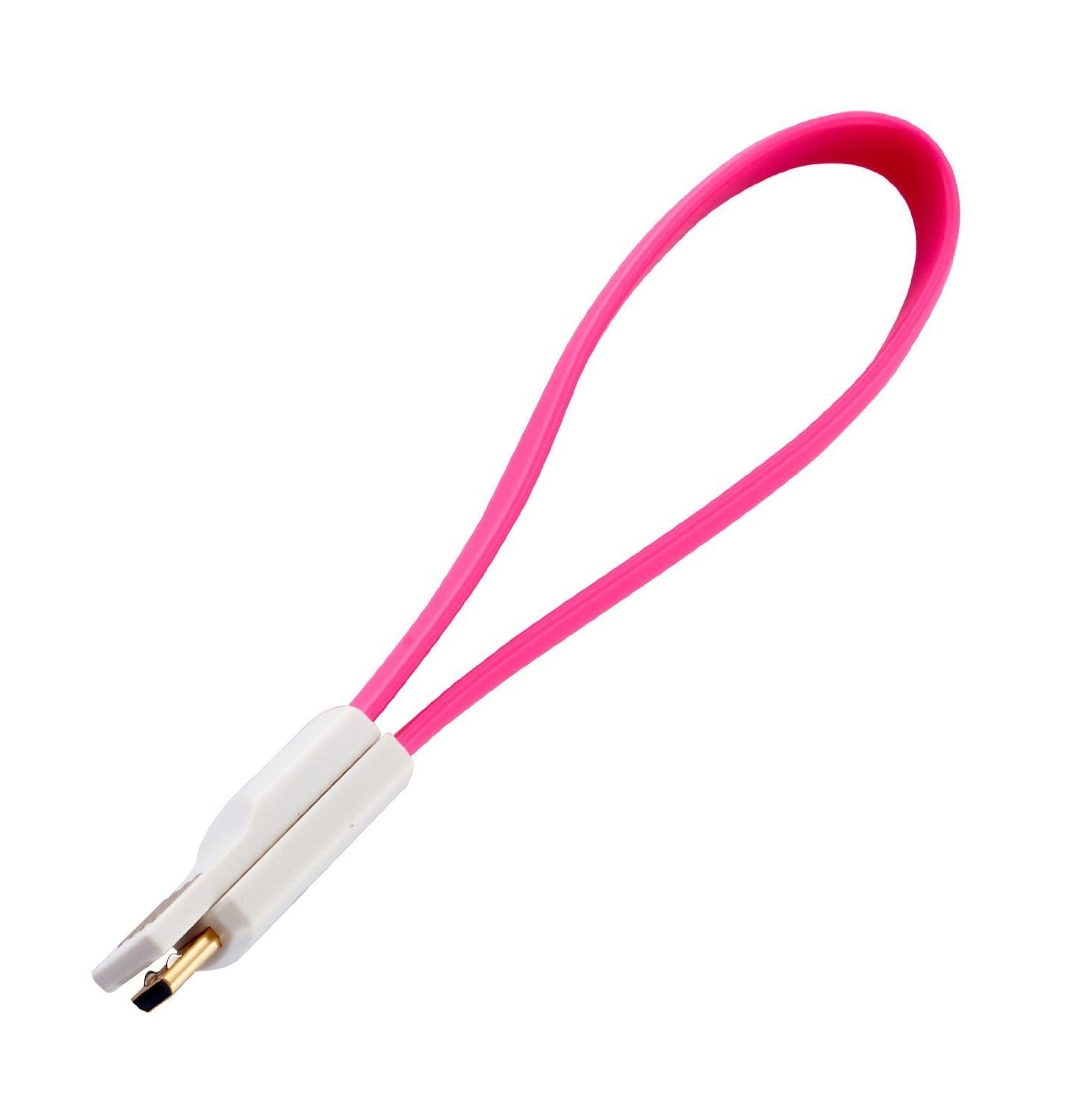 IBRA 0.2M Magnet Short and Compact Micro USB Charging/Sync Data Cable for for Samsung Galaxy S4 i9500 i9300 N7100 Nokia HTC Sony Xperia Series and all Mobilephones/Tablets/Cameras/Sat Nav -7.5Inch - Pink