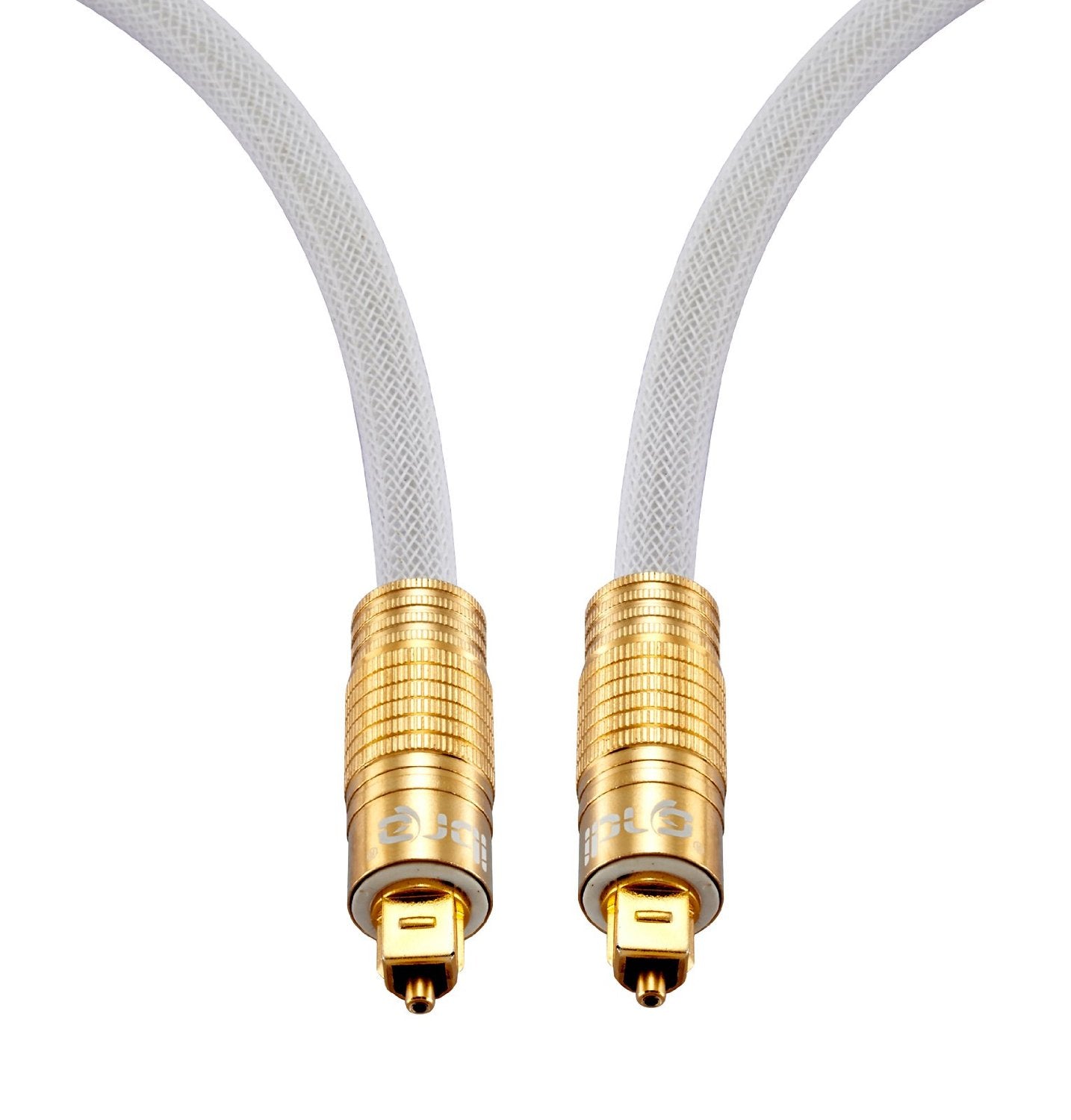 IBRA 2M PREMIUM WHITE Ultra High Resolution Professional Digital Optical TOSlink Gold Cable - 24k Gold Casing - Compatible with PS3,Sky HD, HDtvs, Blu-rays, AV Amps ~ Superior-Quality optical fiber to deliver better clarity and transfer digital signal